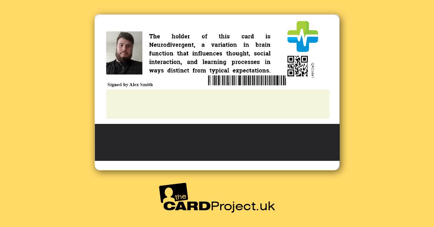 Neurodivergent Premium Medical ID Card (REAR)